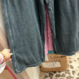 Easel wide leg black mineral wash pants