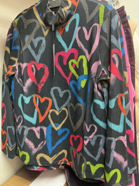 FunSport mock neck hearts top