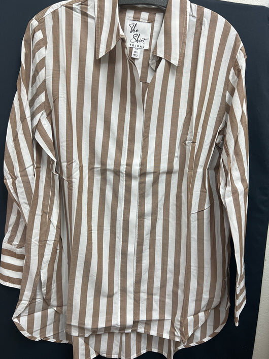 Tribal “The Shirt” walnut tan white stripe