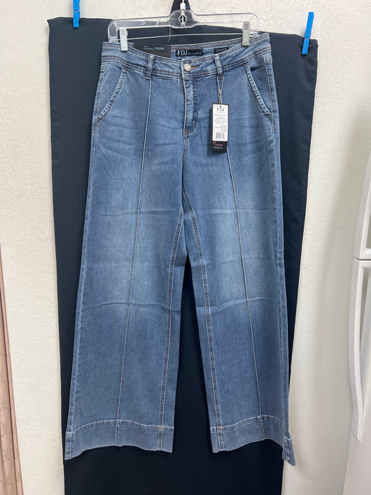 FDJ Olivia wide leg medium wash denim trouser