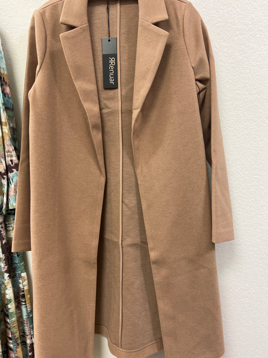 Renuar long pea coat camel