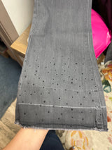 Charlie B grey rhinestone flare jeans