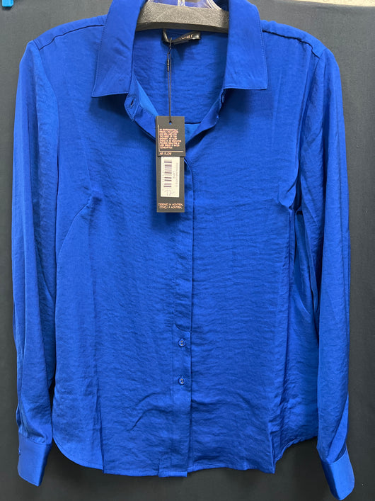Renuar airflow button up collared shirt lapis blue
