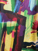 PURE multi abstract button neck tunic