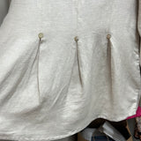 Toofan khaki linen button pleated shirt