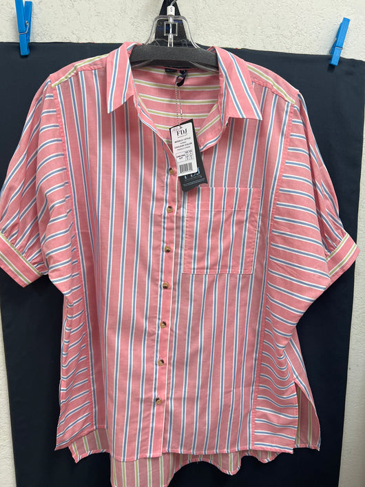 FDJ paddle stripe pink shirt