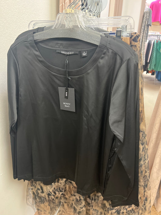 Insight black satin blouse