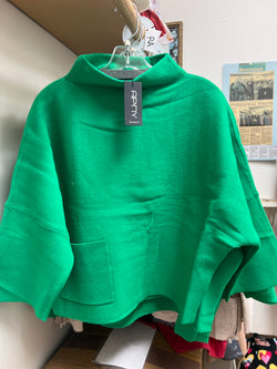 APNY emerald green funnel neck sweater