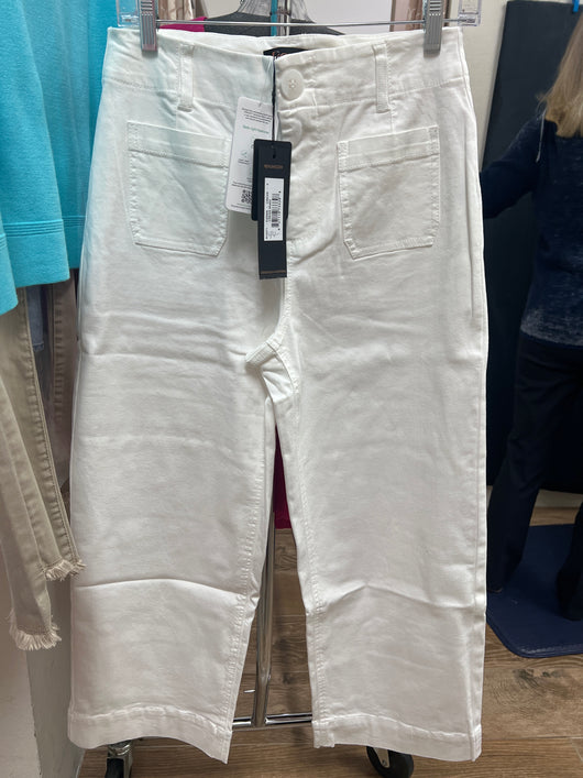 Renuar tencel wide leg crop jeans crème