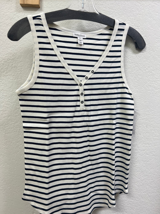 Tribal ribbed tank nautical stripe