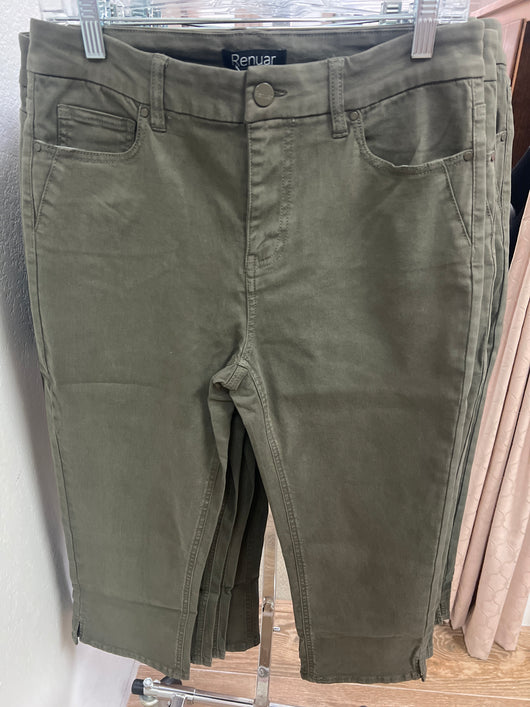 Renuar “khaki” green tencel capris