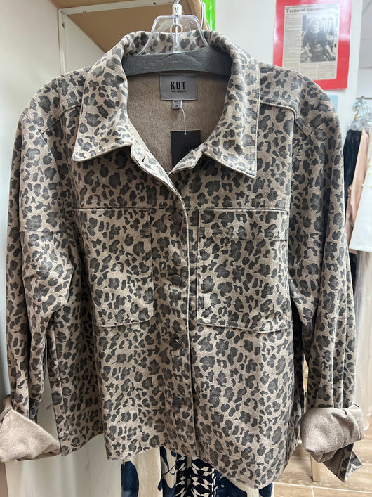 KUT leopard suede jacket
