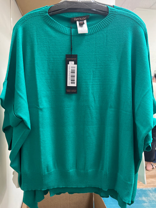 Renuar peacock short sleeve sweater