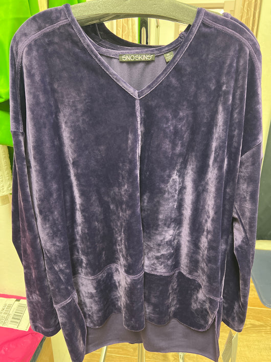 SnoSkins plushy velvet grape tunic