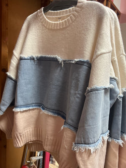 Easel denim knit sweater