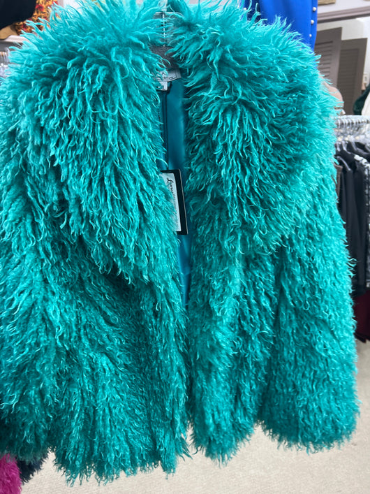 WAY green fur jacket