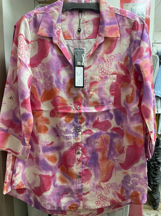 Orly pink purple blouse