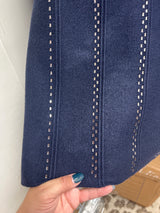 Picadilly navy rhinestone cowl neck sweater