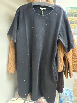 Easel black rhinestone t-shirt dress
