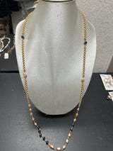 Michele Busch gold pearl necklace