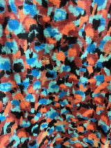 FDJ indi print smocked sleeve v neck top