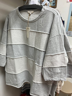 Easel grey stripe shirt