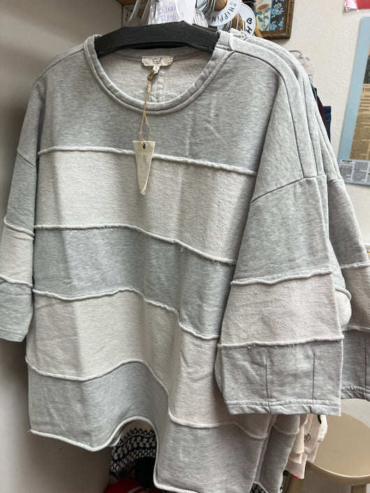 Easel grey stripe shirt
