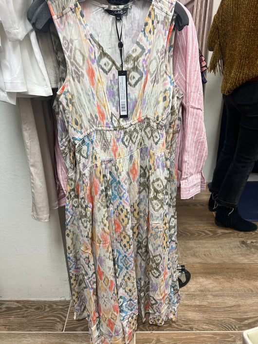 Charlie B lemonade sleeveless v neck dress
