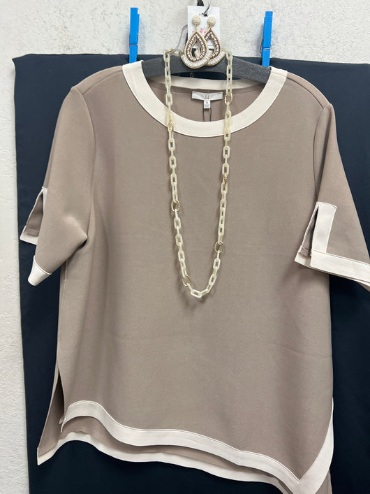 JOH asymmetrical khaki top