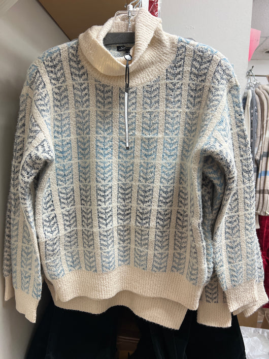 Charlie B ombré frost blue turtle neck sweater