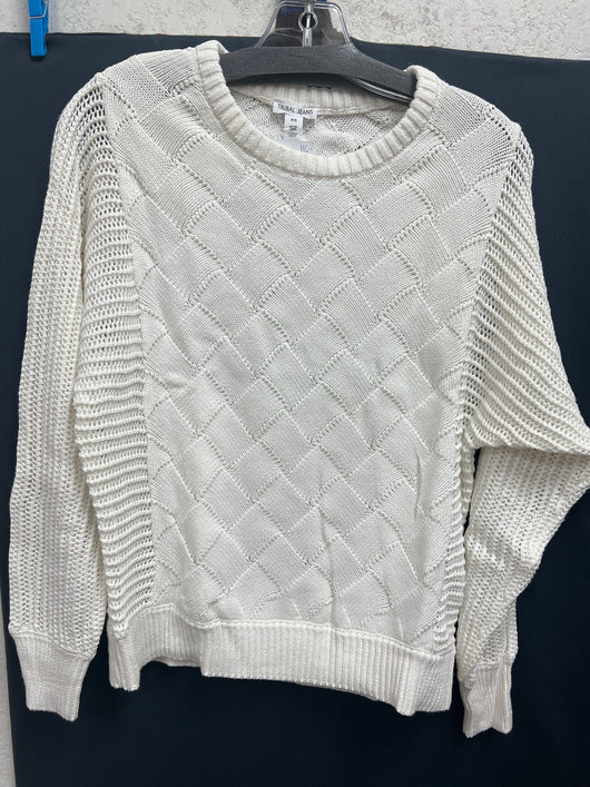 Tribal dolman crew neck sweater eggshell