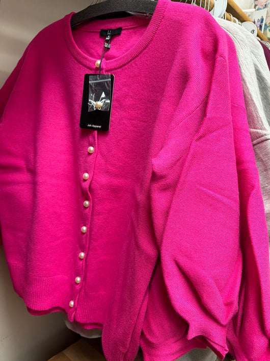 Joh Pink Knit Pearls Sweater