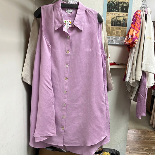Toofan lilac button up sleeveless dress