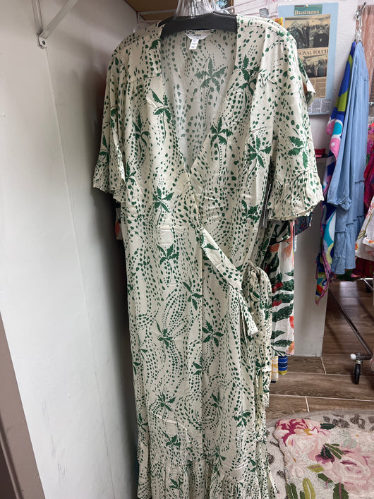 Tribal montecito green print dress