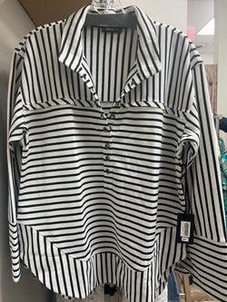APNY black white stripe top w/ grommets