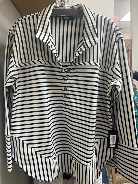 APNY black white stripe top w/ grommets