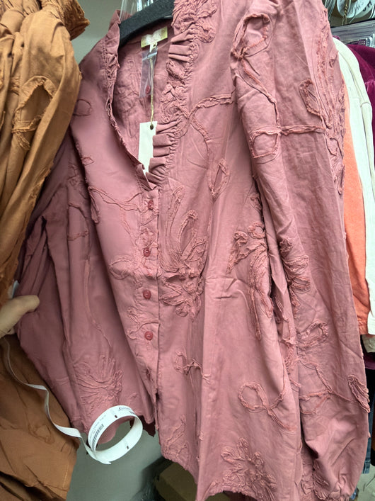 Easel Mauve Flowers Blouse