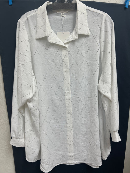 JOH white button up sparkle shirt