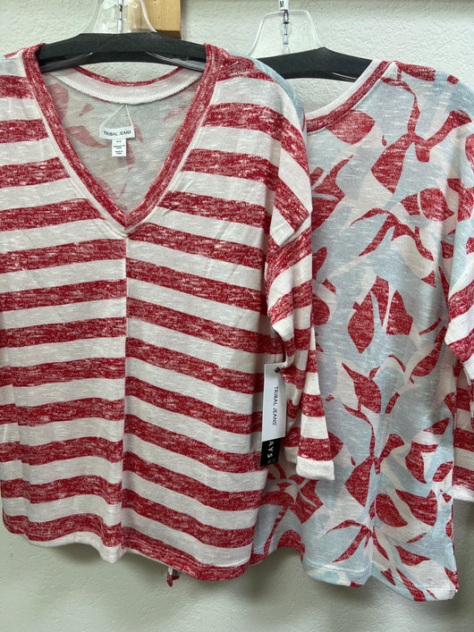 Tribal “wear 2 ways” 3/4 top bayberry multi