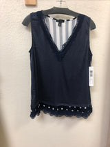 Tribal blue night lace dot tank