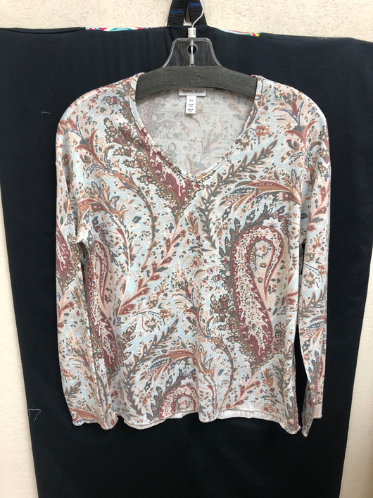 Tribal paisley top pale blue