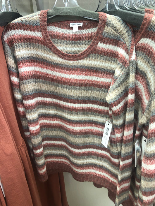 Tribal stripe sweater auburn