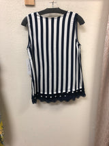 Tribal blue night lace dot tank