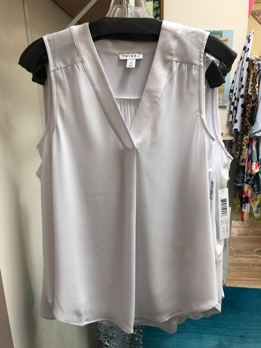 Tribal white sleeveless