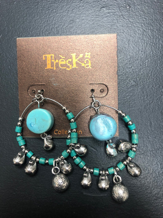 Treska beaded hoop earrings