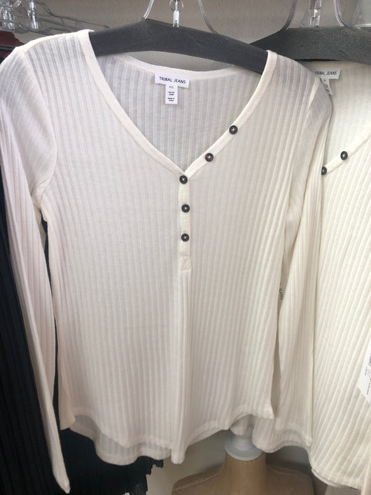 Tribal cream Henley top