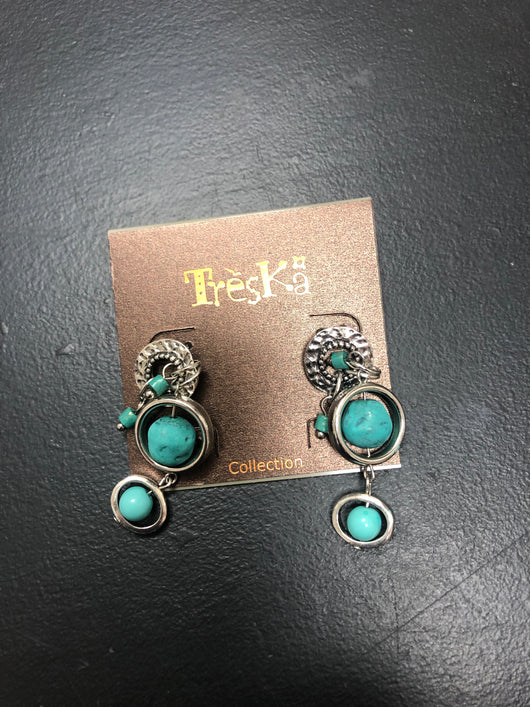 Treska ring post with drops earrings