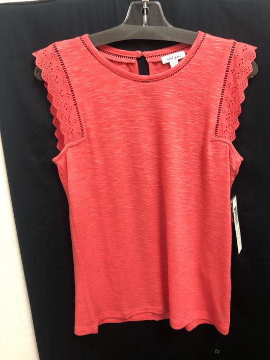 Tribal sleeveless coral lace top
