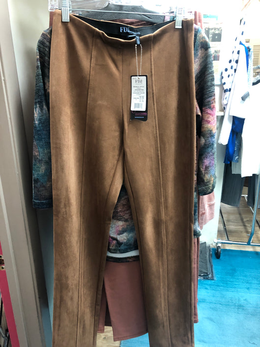 Fdj cognac pull-on pants