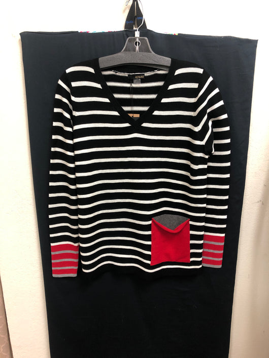 Renuar black stripe red sweater